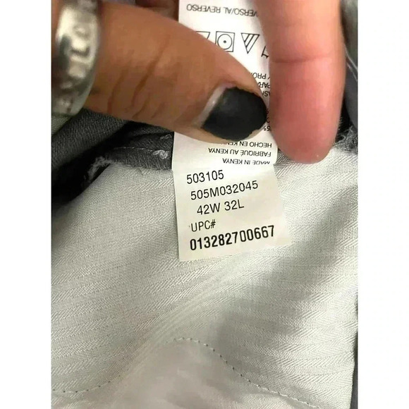 Perry Ellis Straight Dress Pants 42x32 Gray Flat Front NWT Flex Waistband - Picture 12 of 13